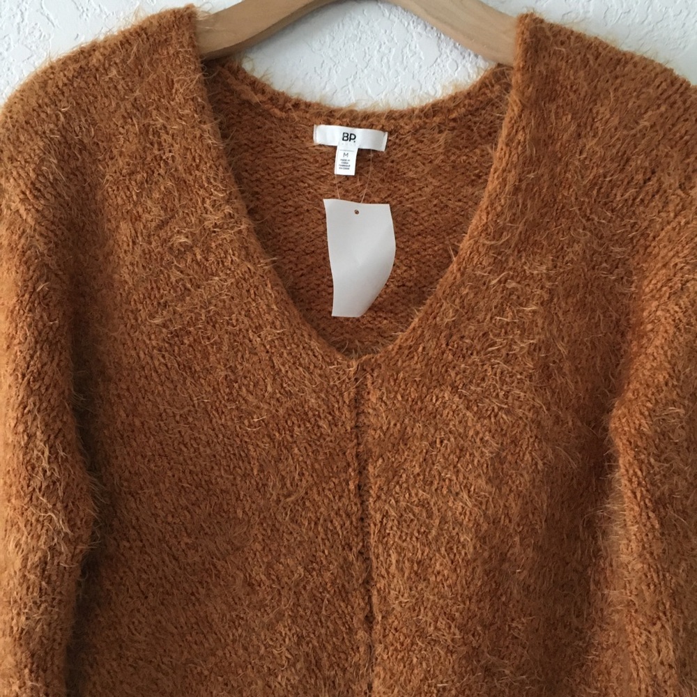 BP. Fuzzy V-neck Eyelash Long Sleeve Sweater NWT - Picture 3 of 6